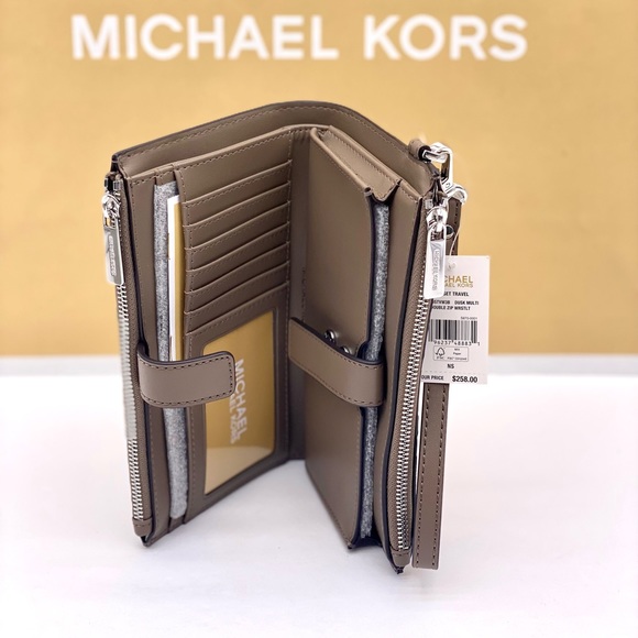 Michael Kors DoubleZip Wallet Wristlet Phone Case Dusk - Picture 6 of 15